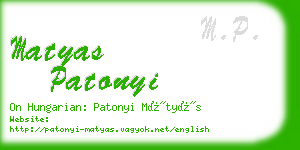 matyas patonyi business card